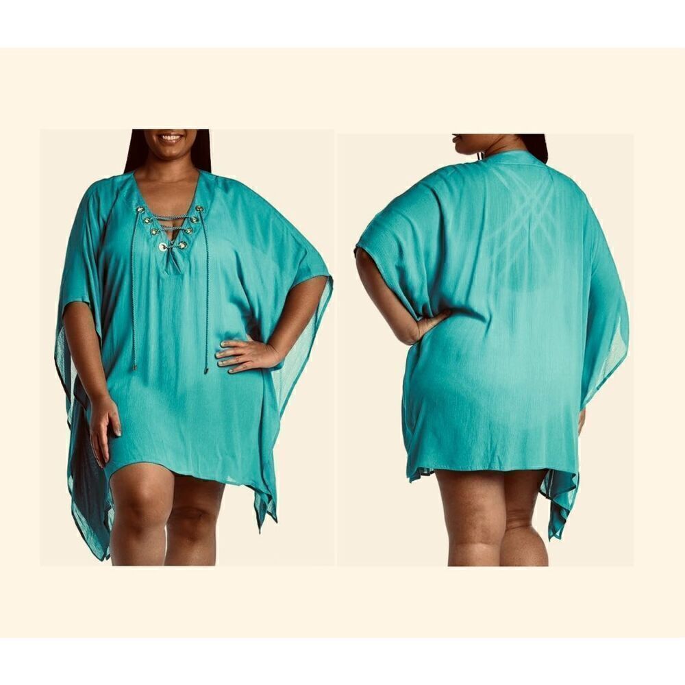 La Blanca womens Lace-up Caftan